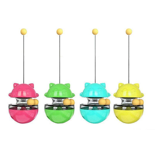 Cat Treat Dispenser Toy Ball Kitten Selfplay Interactive Tumbler Multifunction-1