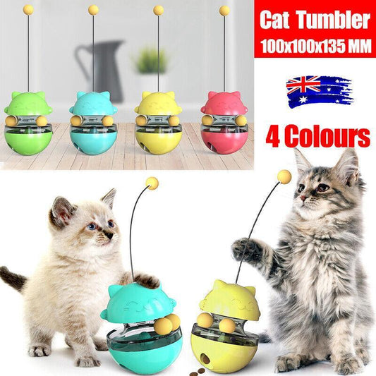 Cat Treat Dispenser Toy Ball Kitten Selfplay Interactive Tumbler Multifunction-0