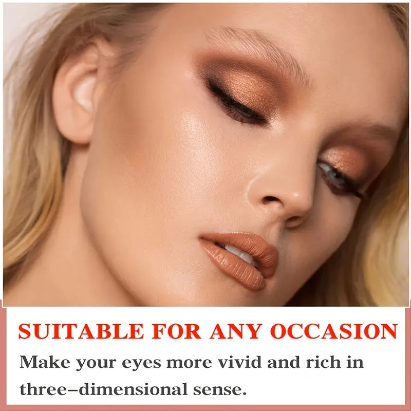 Glamour 12 Colors Nude Eyeshadow Palette, Professional, Matte and Shimmer Options-2