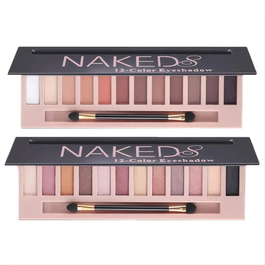 Glamour 12 Colors Nude Eyeshadow Palette, Professional, Matte and Shimmer Options-0