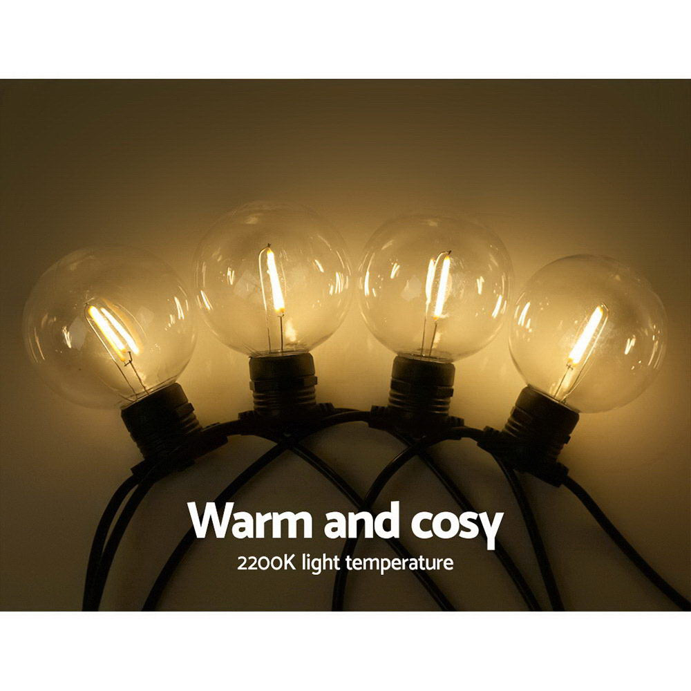 NNEDSZ 50m LED Festoon String Lights 50 Bulbs Kits Wedding Party Christmas G80-3