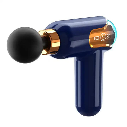 NNEDSZ LC002 Deep Blue Portable Massage Gun - Deep Tissue Muscle Massager with 4 Heads and 9 Speed Settings-0