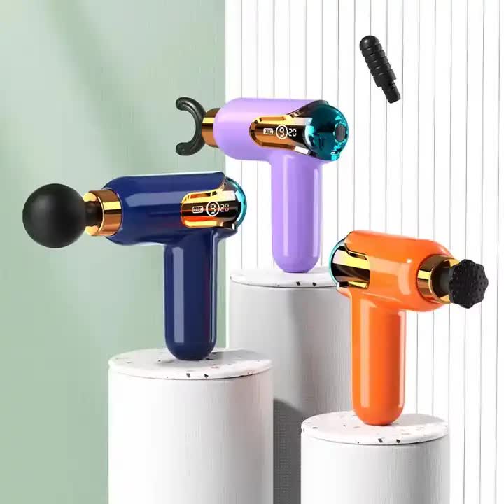 NNEDSZ LC002 Deep Blue Portable Massage Gun - Deep Tissue Muscle Massager with 4 Heads and 9 Speed Settings-3