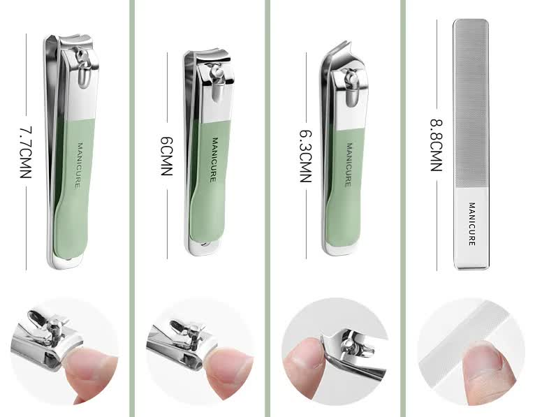 NNEDSZ White 18-Piece Manicure and Pedicure Set - Stainless Steel Nail Clipper Kit | Professional Nail Care Grooming Tools | Compact Portable Case-2