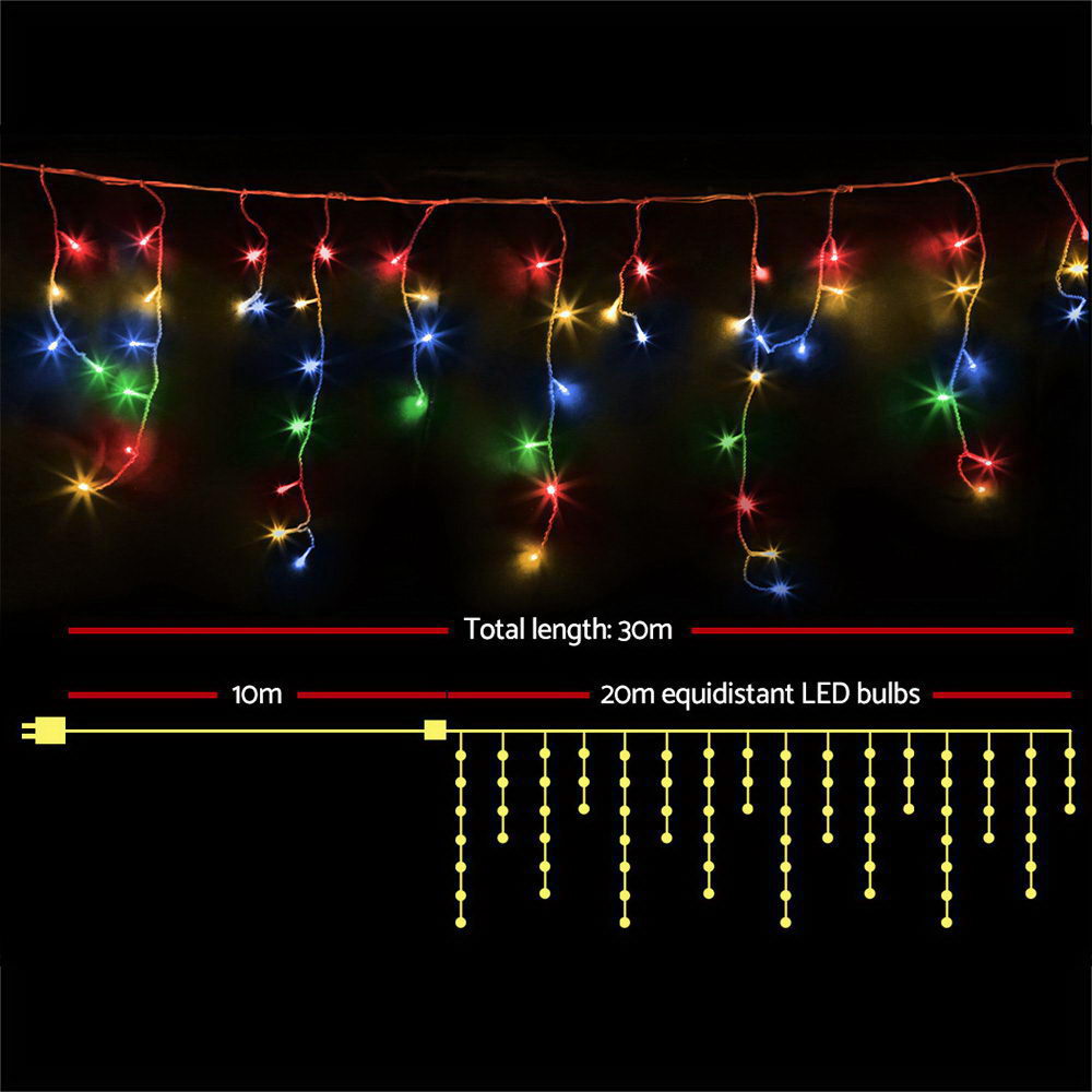 NNEDSZ Jollys 800 LED Christmas Icicle Lights Mutlicolour-1