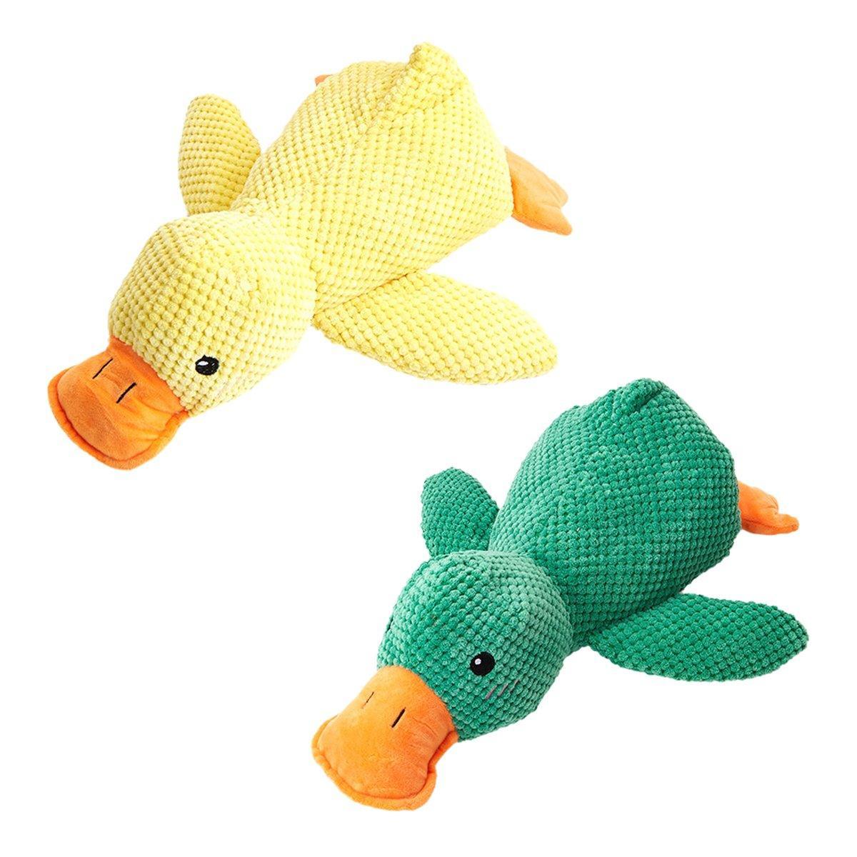 Plush Cartoon Duck Dog Toy Interactive Squeaky Pet Toy Durable Fun Chew Toy-1