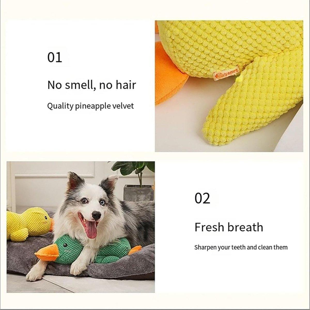 Plush Cartoon Duck Dog Toy Interactive Squeaky Pet Toy Durable Fun Chew Toy-4