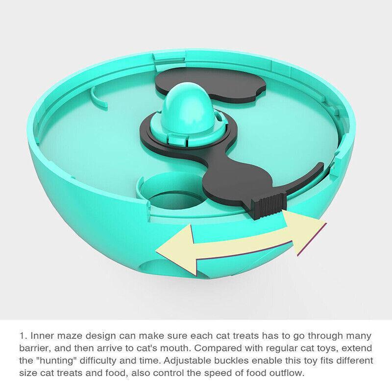Cat Treat Dispenser Toy Ball Kitten Selfplay Interactive Tumbler Multifunction-3