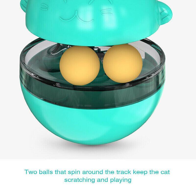 Cat Treat Dispenser Toy Ball Kitten Selfplay Interactive Tumbler Multifunction-4